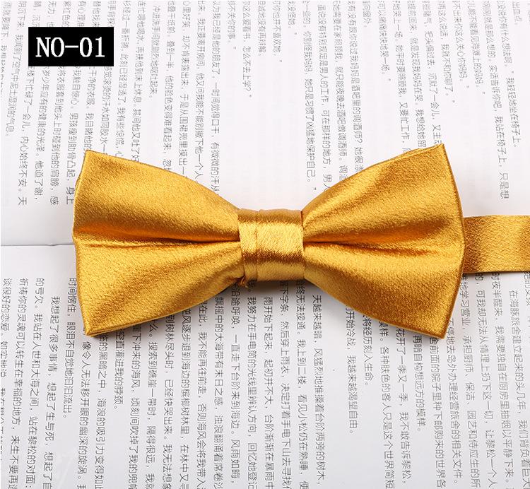 Bow Tie Men'S Business Wedding Suit Banquet Hosting Photography Solid Color Black And Red Glossy Bow Bow Flower