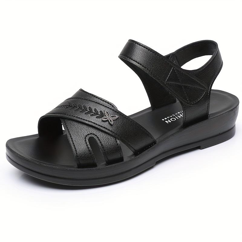 New Style Mom'S Sandals for Outdoor Use, Soft Sole, Comfortable for Middle-Aged And Elderly Women, Flat, Non-Slip Summer Shoes., Women Shoes