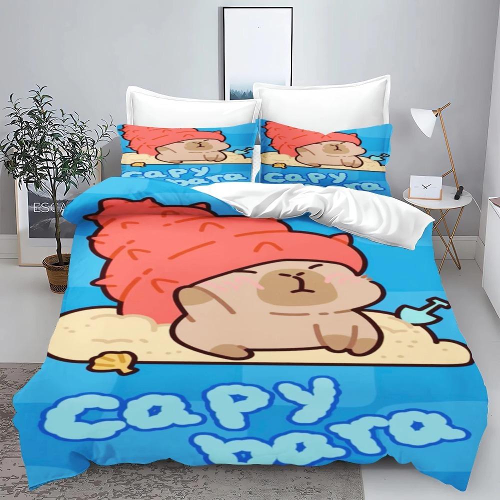 

Capibara For Home Duvet Cover Set 3d Children S Bedding 100% Polyester Printed Cute Cartoon Quilt Suitable Children 90x200cm