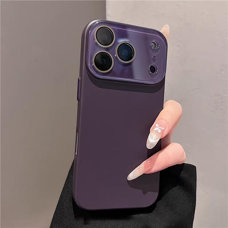 Coque de téléphone luxe en verre avec grande fenêtre pour iPhone 17 16 Pro Max Coques rigides pour iPhone 17 15 14 13 Pro Max Housse de protection pour appareil photo