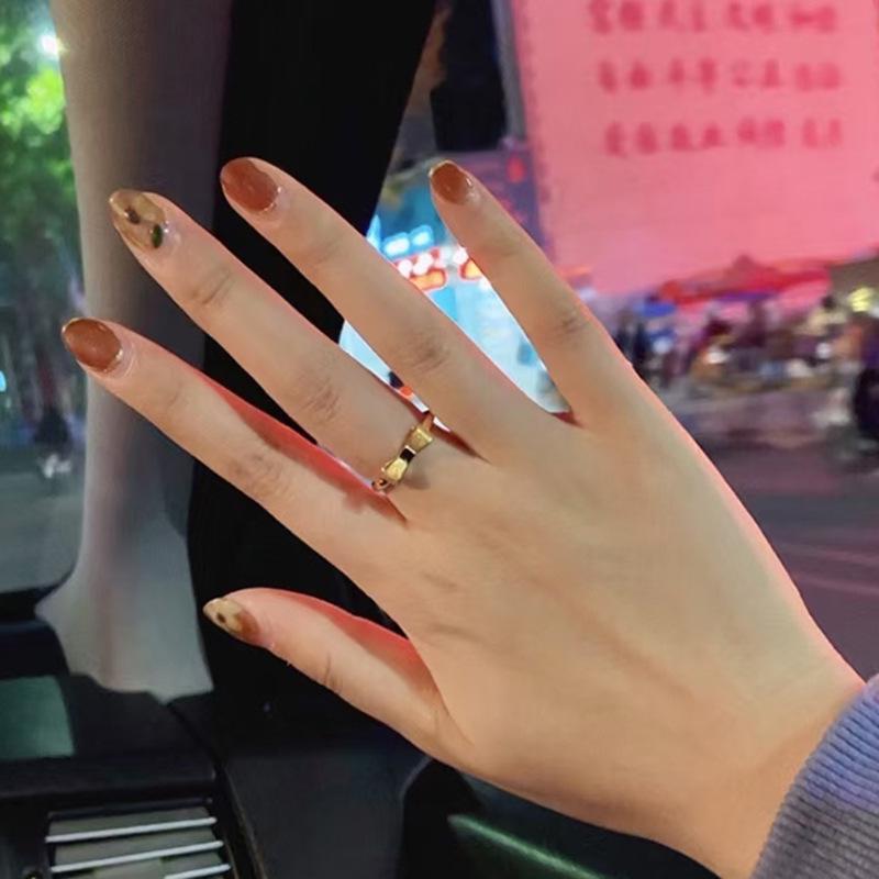 Vietnam Gold-Plated Braided Wheat Ear Ring: Brass Open Ring Fashion Jewelry for Women