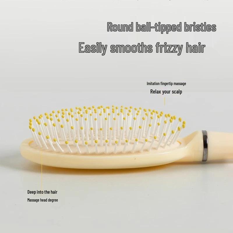 Anti-Static Airbag Massage Comb - Fluffy Styling & Detangling Brush for Ladies, Home, Students, Wet/Dry Use, Portable Vent Design