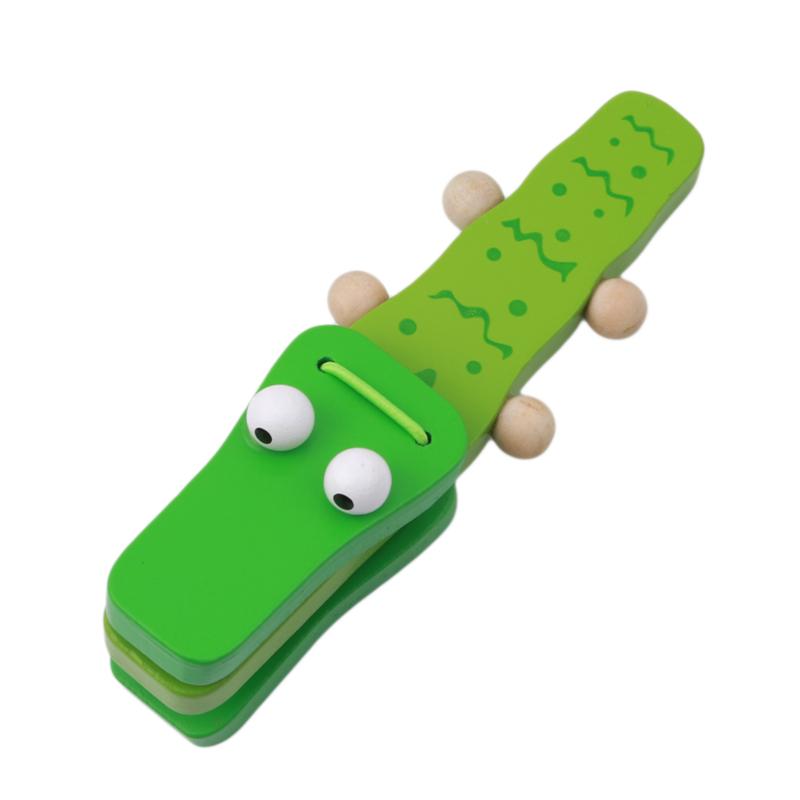 Kids Cartoon Wooden Castanets Music Instruments Baby Clapper Handle Musical Instruments Toys Educational Toys For Children