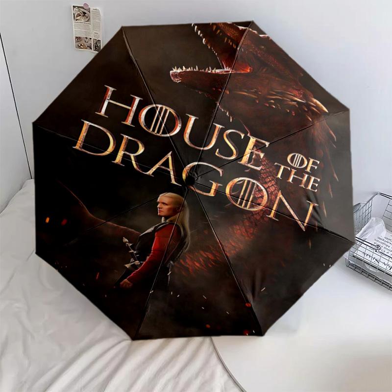 

1 PC Automatic Folding Umbrella - Cartoon Pattern, Portable & Foldable Design with 24 Ribs, Christmas Birthday Gifts