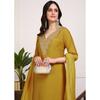 Indian Pakistani Pure Silk Kurti Pant Dupatta Set Women Party Wear Salwar Kameez VF-20219