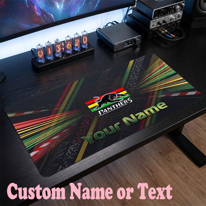 Penrith Panthers Customized Name Text Mouse Pad, Large Desk Mouse Mat Personalized Home Office Present