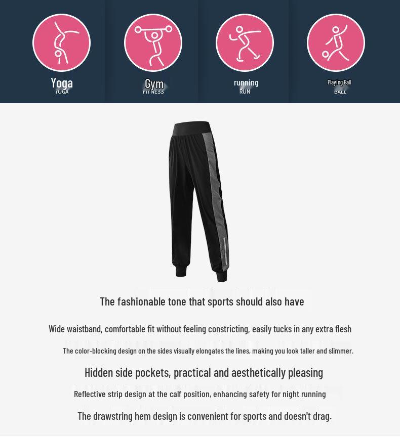 Women's Plus Size Autumn Yoga Pants – Breathable, Slimming, Loose Fit, Tapered Hem for Gym, Running, Sports