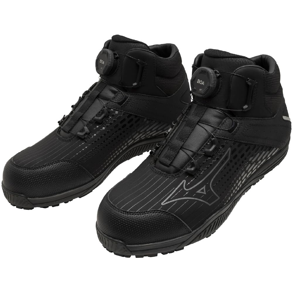 Mizuno Almighty TDII 81H BOA Work Shoes Size Black x Dark Silver x Black F1GA2510, 26.5 cm,