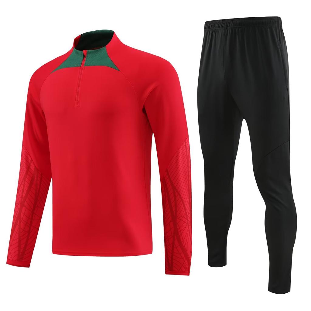 Half Zipper Long Sleeve Football Training Suit Set Children'S Autumn And Winter Football Suit Adult Running Sports Casual Suit