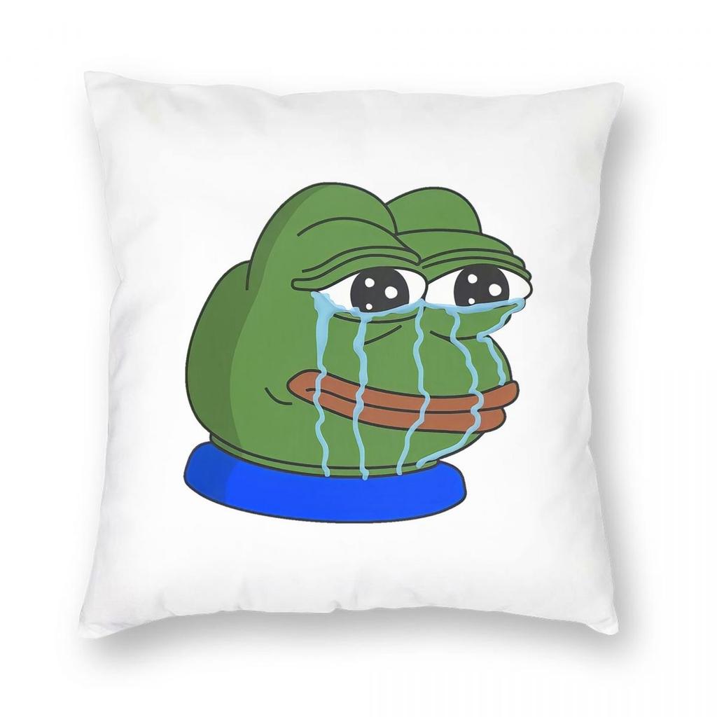 Sad Frog Pepe Square Pillowcase Pillow Cover Cushion Decor Comfort Throw Pillow for Home Sofa