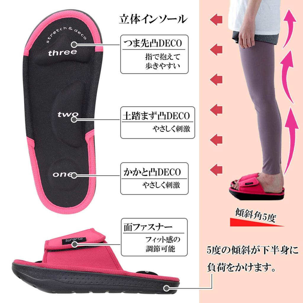 Ernest Core 3D Adjustable Tightness Sizes A Brand Favorite at Major Slippers, Indoor, Training, Stretching, Insole, (Velcro), 22.5-24.5cm (Stretch