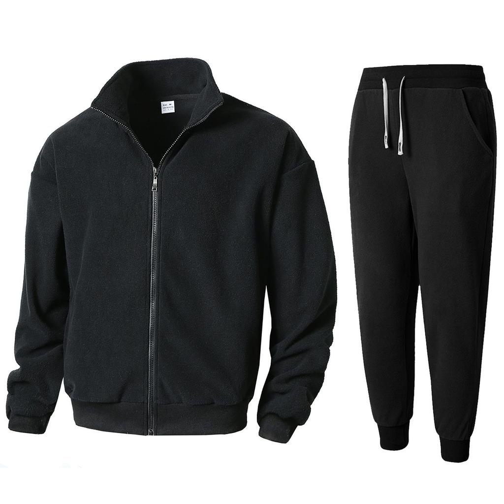 New Casual Zippered Round Neck Long-sleeved Stand-up Collar Cardigan Jacket Suit Sports