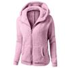 Abrigo de invierno para mujer, sudadera con capucha y cremallera de felpa