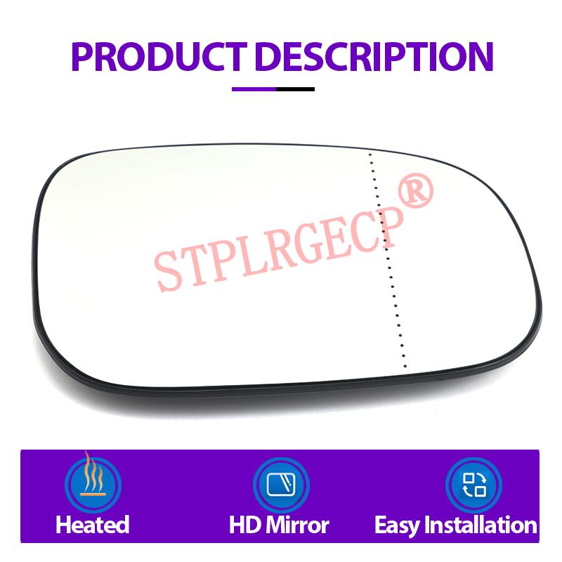 For Volvo C30 C70 S40 S60 S80 V50 V70 Left or Right Door Side Wing Clear Mirror Glass Heated Rear View Replacement