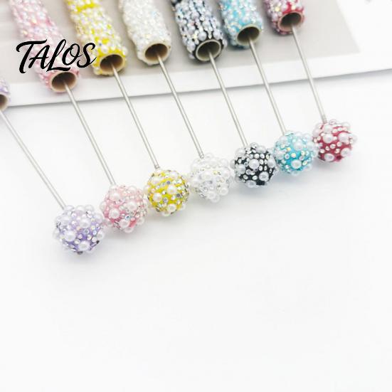 Faux Pearl Decorated Pen DIY Beadable Pen, Rhinestone Ballpoint Fancy Glitter Creative for Crafting, Student Stationery Office Writing Tools Crafts