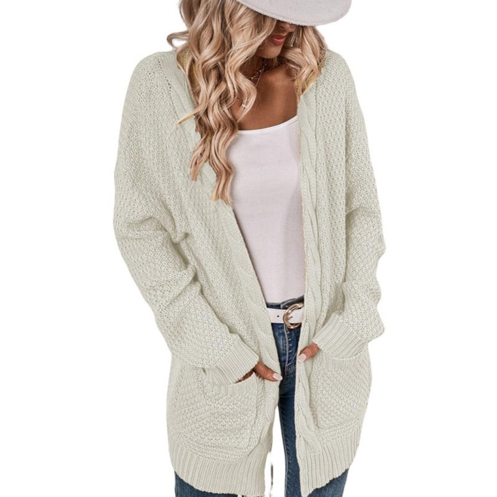Fashionable Women's Long Knitted Sweater Cross-border  Winter Knitted Jacket