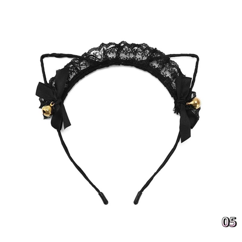Sexy Bunny Ears And Cat Ear Rabbit Ear Hair Accessory Lace Feathe-r Headband for Women Cosplay Costume Party Headwear
