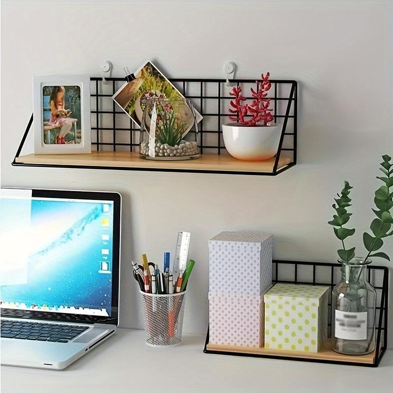 1pc Metal Storage Rack, Floating Shelves Wall Mounted, Hanging Storage Shelf for Bathroom, Living Room, Bedroom, Wall Decor Aesthetic Room Decor