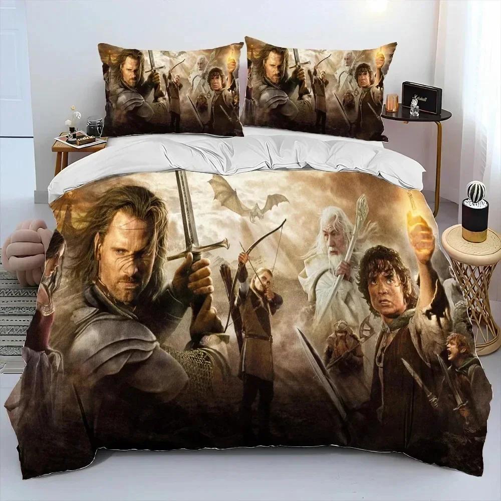 Impressão 3D L-O Senhor dos Anéis H-O Hobbit Confortável Capa de Edredom Fronha Conjunto de Roupa de Cama Decoração de Quarto Infantil Têxtil para Casa