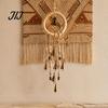 Unique Holiday Gifts for Friends Vintage Metal Wind Chimes with Bells And Wishing Bottle, Rustic Witch Artistic Door Decor Wood Ring, Bohemian