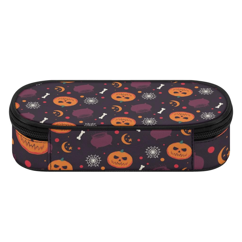 Pencil Bag Printed 300D Polyester Easy Open Zipper with Mesh Storage Layer Removable Divider and Pen Holders for Classroom Use