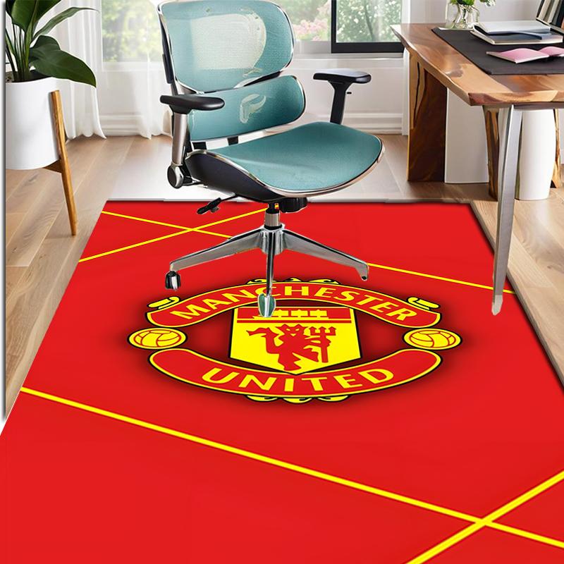 Manchester United F.C Pattern Rug, Indoor/Outdoor Mat, for Picnic, Gameroom, Bedroom, Office, Living Room, Home Decor Carpet, Birthday Gift