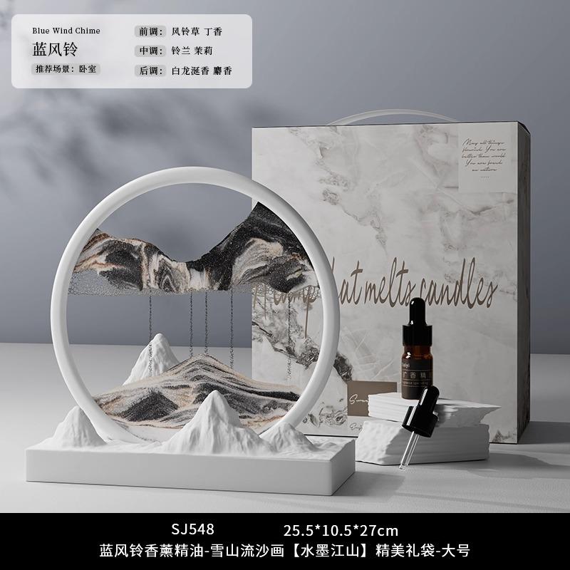 Flowing Sand Hourglass Desktop Ornament,Stress-Relief Visual Art Piece for Living Room and Bedroom Decoration,Soothing Sandscape