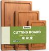 3-Piece Set Bamboo Cutting Board for Kitchen - Crack-Resistant Wood Chopping Boards with Deep Juice Grooves, Pre-Oiled Butcher Block for Meat,