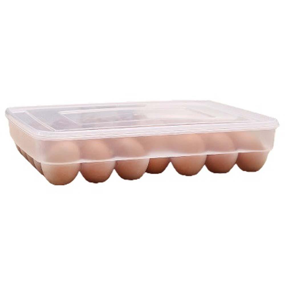 Container Lid Plastic Egg Holder Space Saver Refrigerator Egg Storage Container  Home