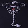 Chain Strap Accessory Rhinestone Panty Adjustable Length Brief with Body