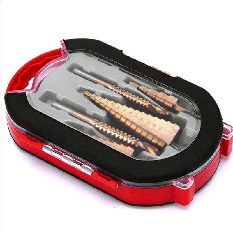 

Набор из 6 ступенчатых сверл HSS и пильных сверл, конический зенкер, метрические, с титановым покрытием, металлические, с шестигранным хвостовиком 1 set