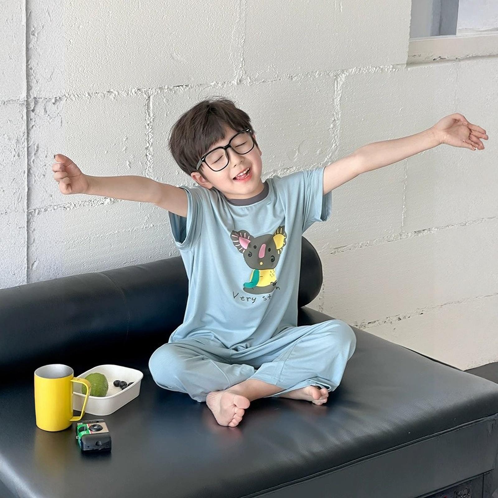 

Хлопковый пижамный комплект для детей унисекс - Домашняя одежда с мультяшным принтом 100