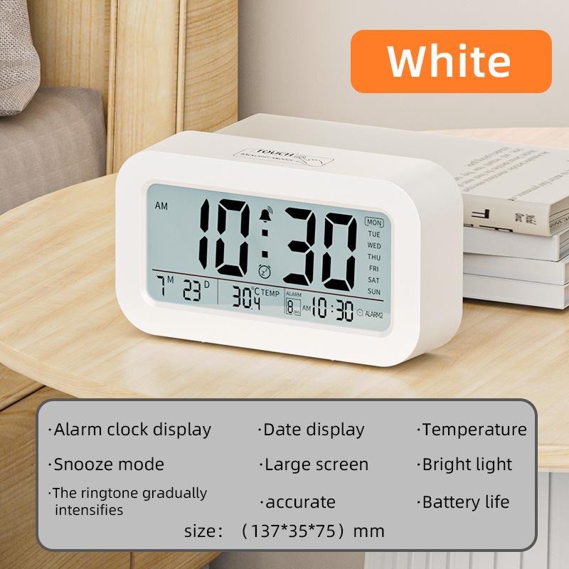 Smart digital LED alarm clock for students with silent backlightelectronic clock with night vision function 12/24H digital clock