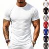 T-shirt da uomo traspirante ad asciugatura rapida elastica tinta unita sportiva fitness casual a maniche corte