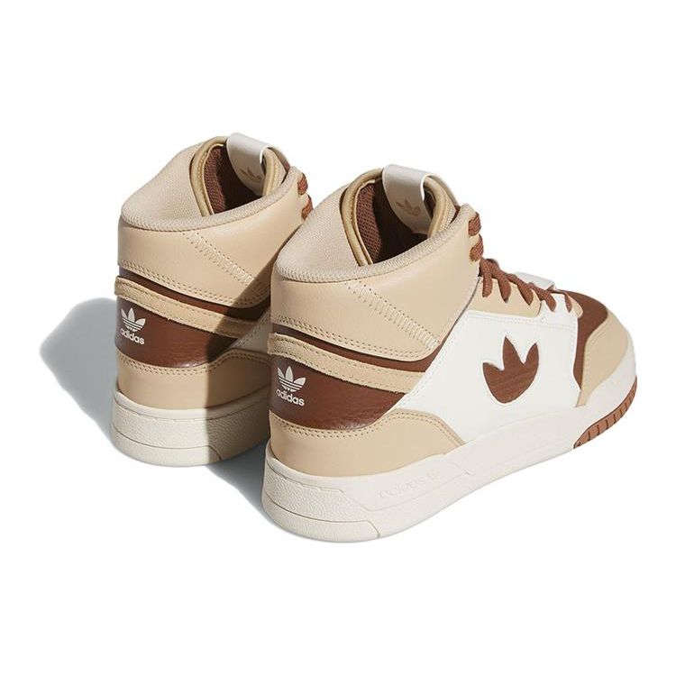 Adidas Originals Drop Step XL Comfortable Versatile Non-Slip Wear-Resistant High-Top Skate Shoes Women Sneakers Brown White IF2686