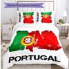 Portugal National Football Team Pattern Printed 3PCS Bedding Set Soft Skin-Friendly Washable Duvet Cover & Pillowcases Set All Season Bedroom