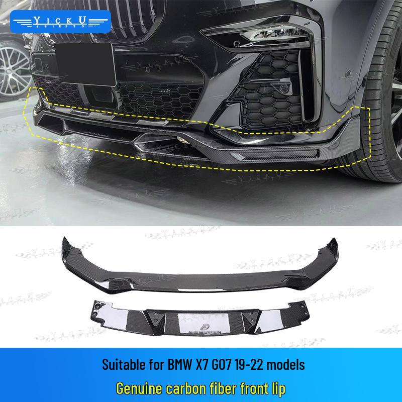 Compatible with BMW X7: Carbon Fiber FD Style Front Lip Splitter, Rear Lip Corner Covers, Side Skirts, Roof Spoiler, Diffuser (2019-2022)