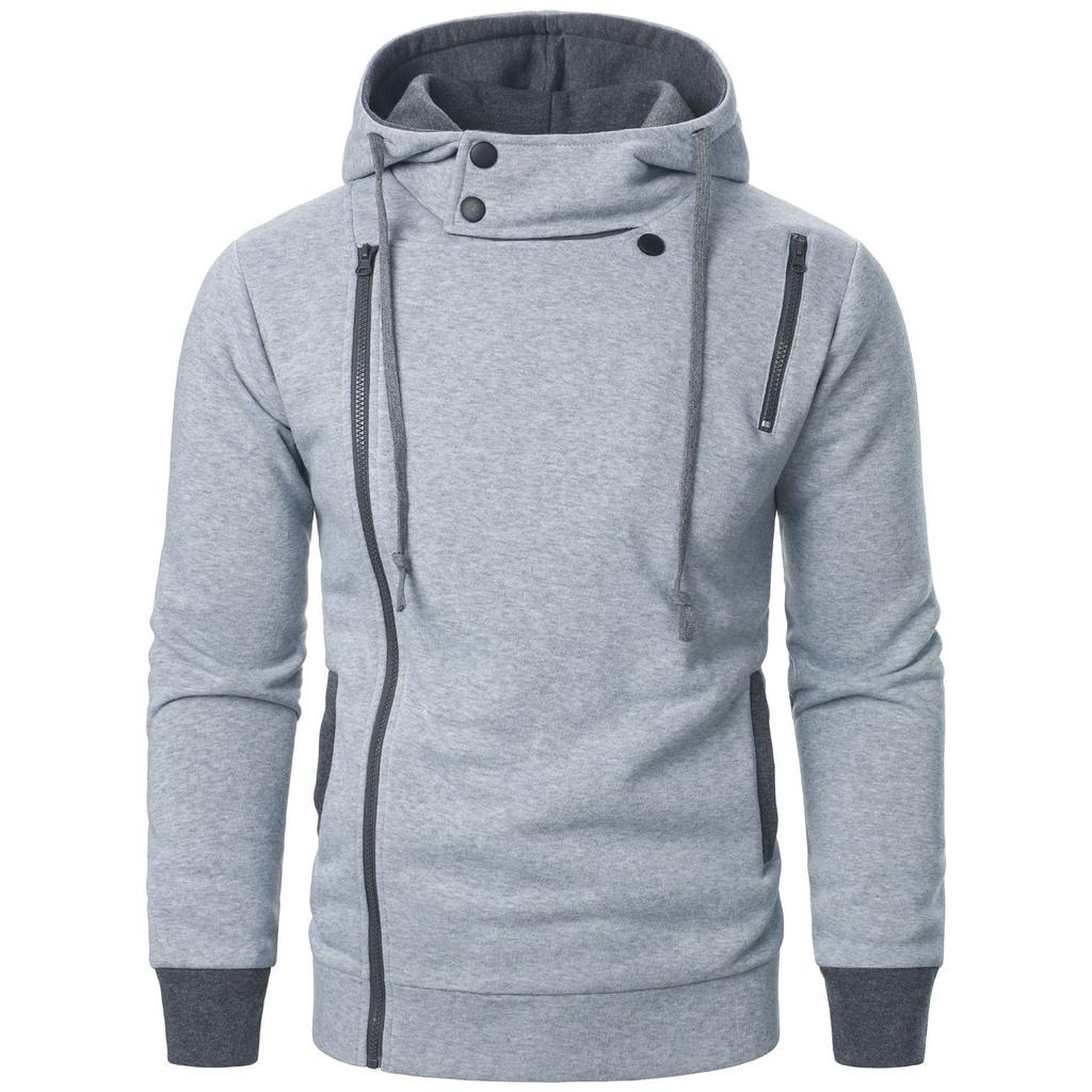 Men‘s Zipper Pullover Long Sleeve Hooded Sweatshirt Tops Blouse