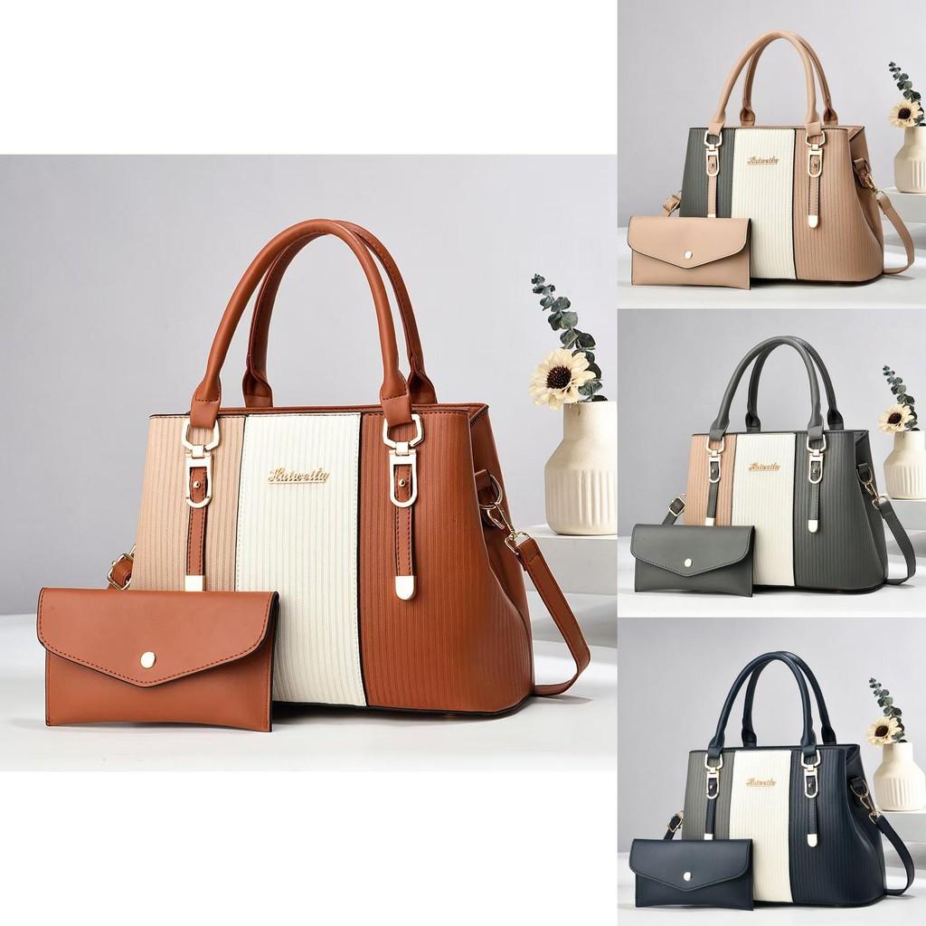 Elegante und geräumige Mutter-Kind-Tasche im modernen gestreiften Color-Blocking-Stil für Damen