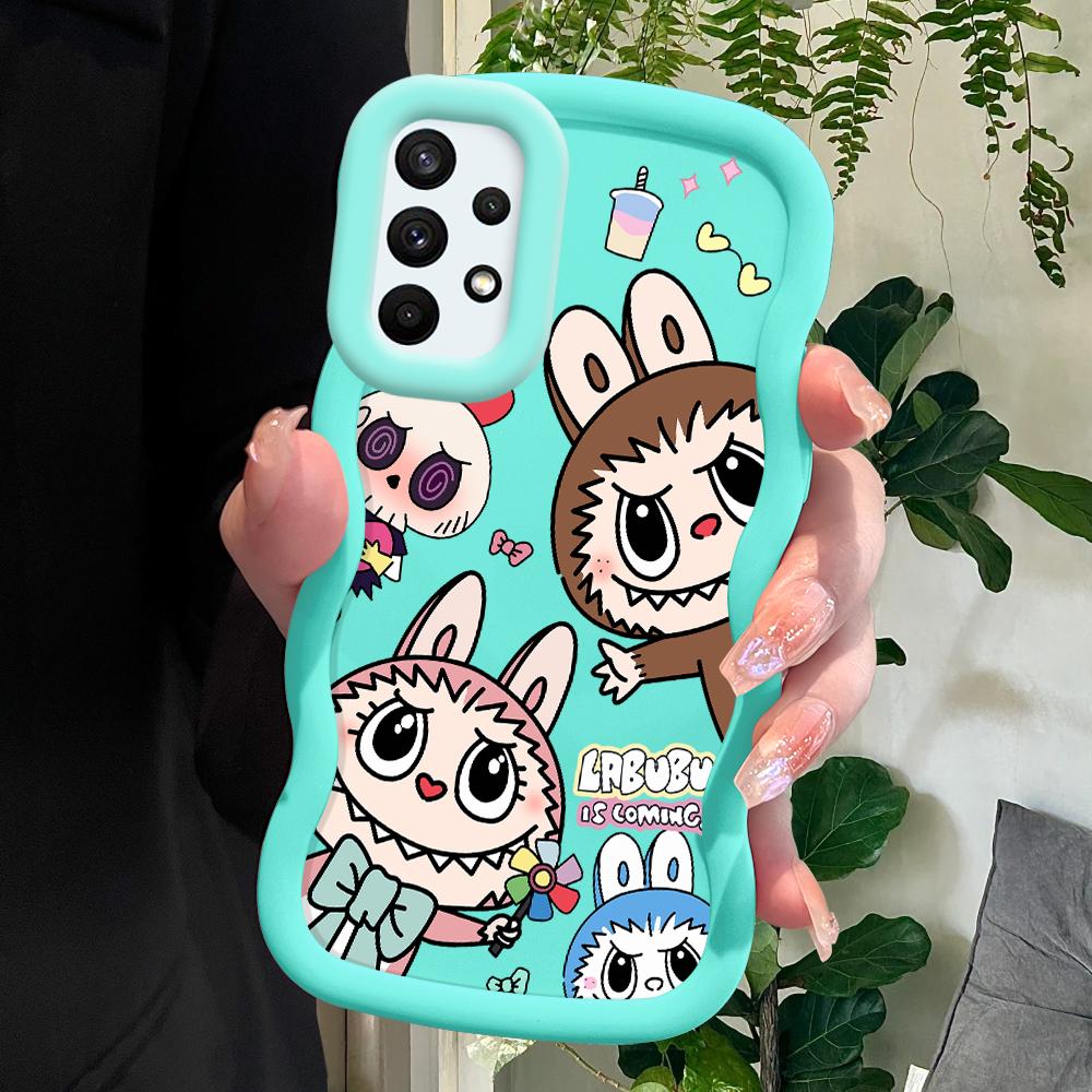 Painted Pattern Big Wave Edge Soft Silicone Material Macaron Phone Case Shockproof Protective Rubber Casing for Samsung Xiaomi Poco Redmi