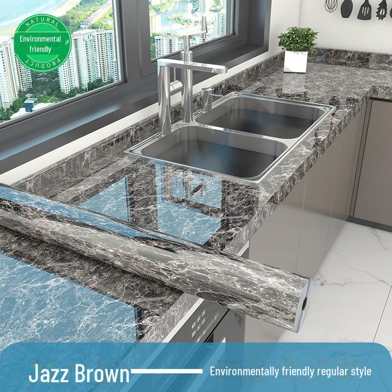 Marmor Anti-Olje Høytemperaturbestandig selvklebende kjøkkenbenk-klistremerke