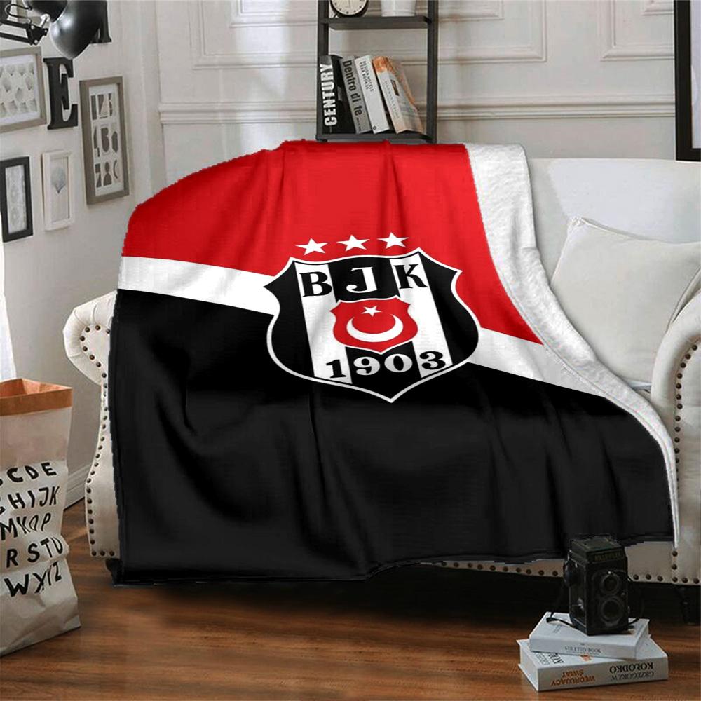 Coperta in Flanella con Stampa Beşiktaş Alta Qualità Calda Confortevole Coperta per Tutte le Stagioni Perfetta per Regali Decorazione per la Casa