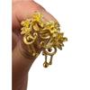 Gold-Plated Wild Lily Tassel Stud Earrings - Lightweight Vintage Flower Ear Clips for Women