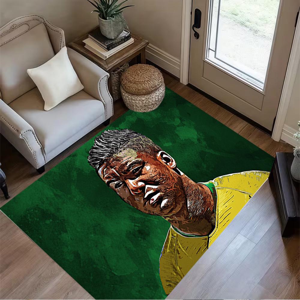 Dynamic Soccer Player Action Floor Rug Office Rug Perfect for Kitchen Decorate room Balcony Foyer Anti-slip Rug Anime Office Decor Gift for Festivals