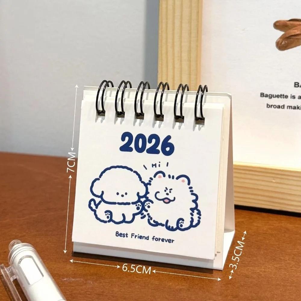 New Mini 2026 Desk Calendar Portable Cartoon Monthly Planner Schedule Planner Office School Supplies