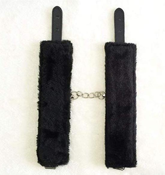 SM Restraint SM Flirting PU Leather Handcuffs Goods, Cosplay, Pre-owned Handcuffs, Cuffs, Toys, Handcuffs, Couples' Supplies, (Black)