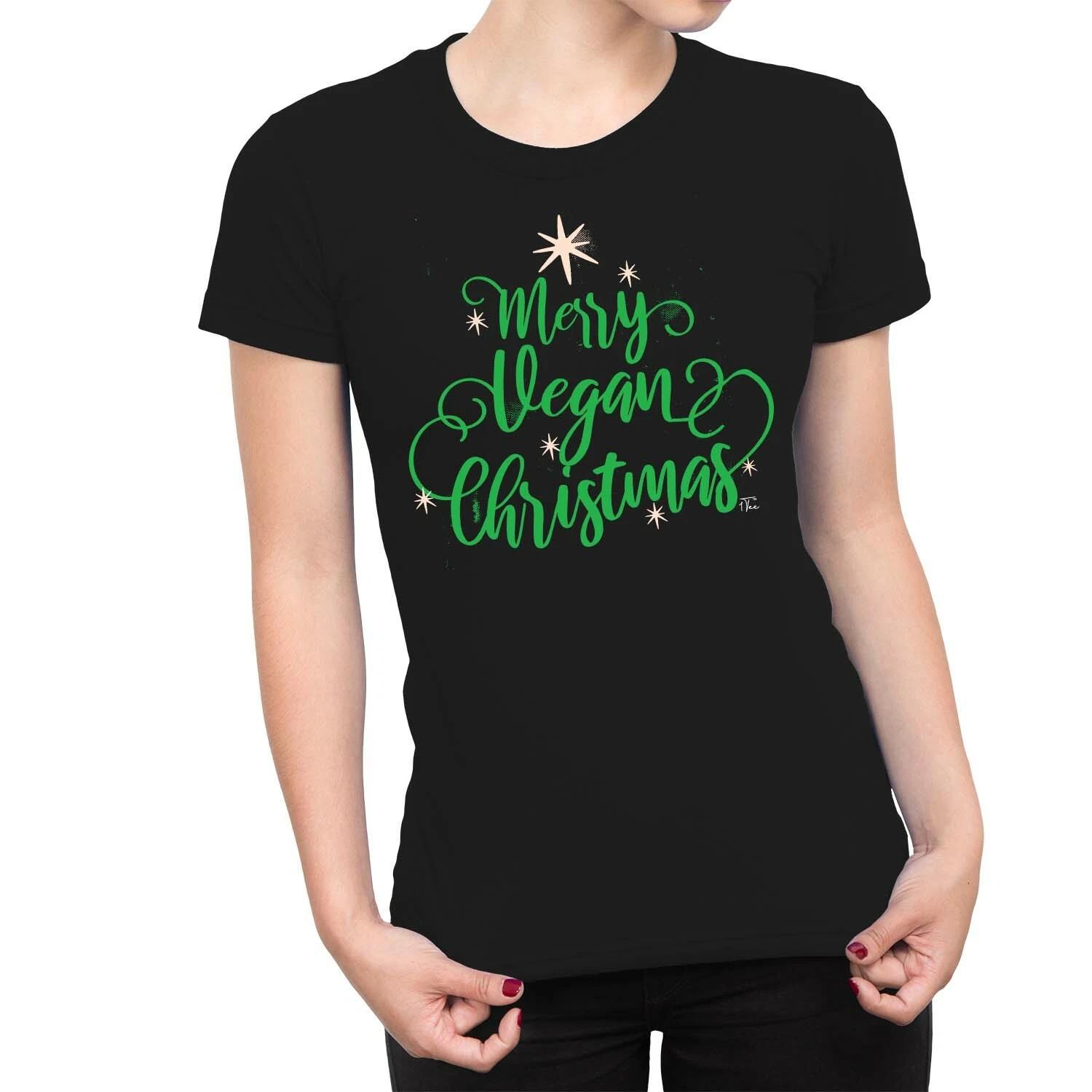 1Tee Womens Merry Vegan Christmas T-Shirt XXXXL