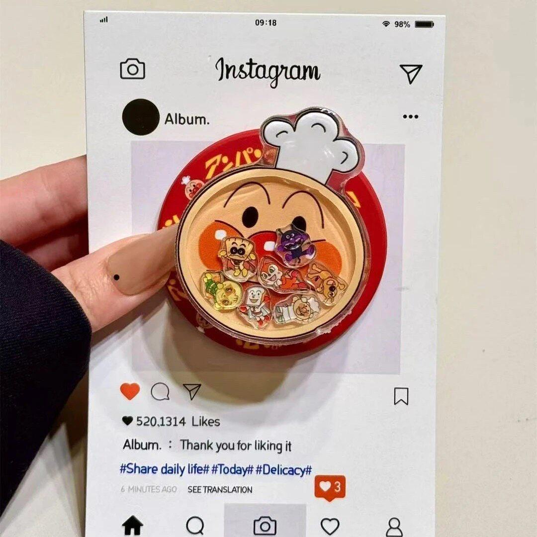 Anpanman Cartoon Music Magsafe Magnetic Phone Holder, Foldable & Strong Suction.
