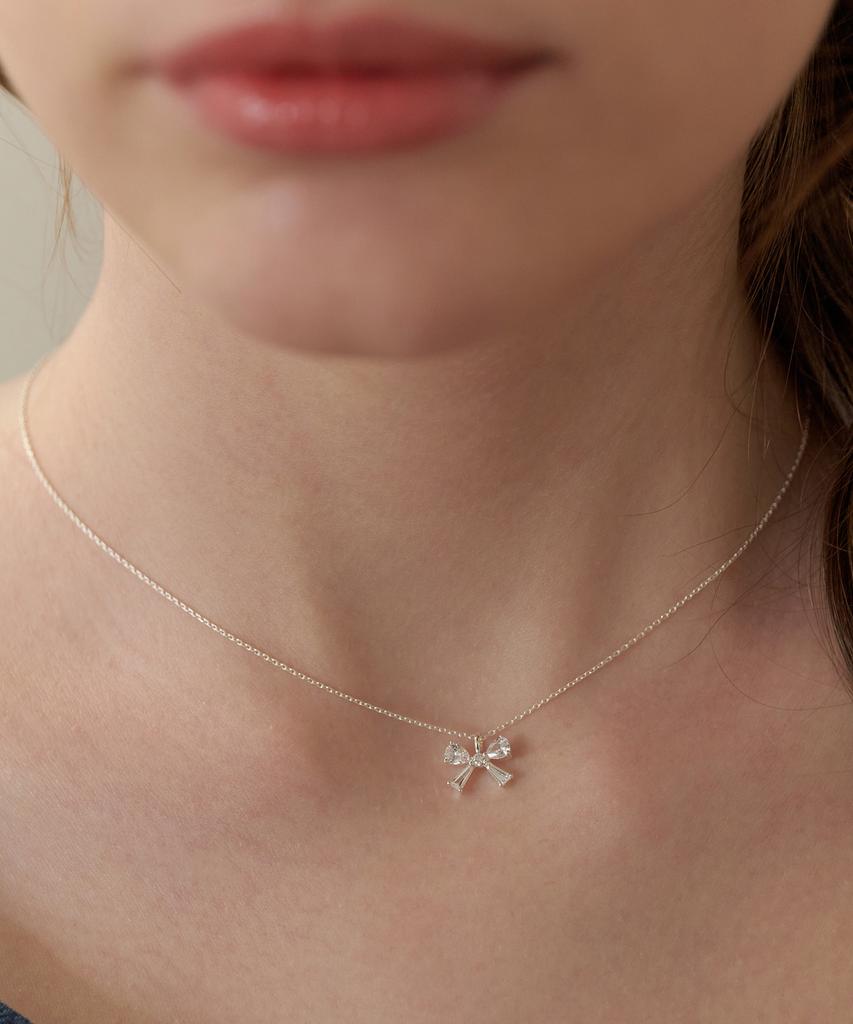 Tatiana (Silver 925) Lovely Bright Ribbon Necklace Nz2172