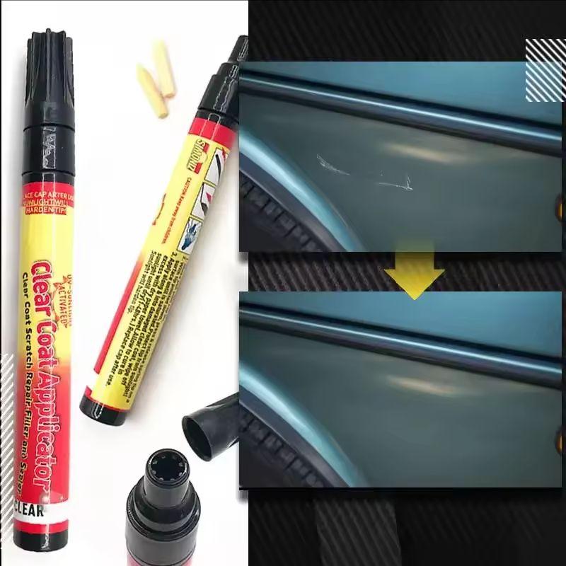 2 Stück Autokratzer Reparaturstift Lackstift zum Ausbessern Oberflächenreparatur Professioneller Applikator Kratzerentferner Für Jede Farbe Auto